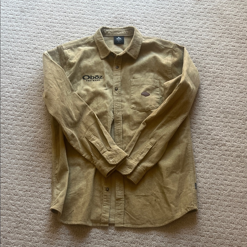 Rip Curl Men's Button-Down Corduroy Shirt in Mustard Yellow